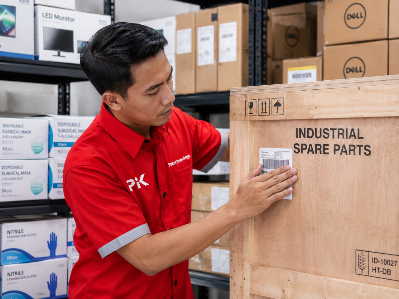 Pengemasan kayu untuk perlindungan barang elektronik besar agar aman selama ekspedisi. Pengemasan kayu untuk perlindungan barang elektronik besar agar aman selama ekspedisi.